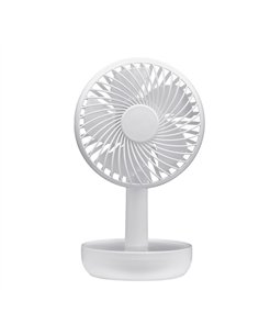 Miniventilador Inalambrico Sobremesa Lemosin Blanco 5w 3velocidades Recargable Alimen.usb Orientable 5asp 17x11x9cm Motor Dc 2