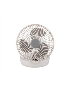 Ventilador Inalambrico Sobremesa Pacheco Blanco/gris 5w 3vel Recargable C/luz, Alim.usb, Orientable 3aspas 29x19x16cm 2