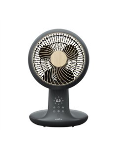 Ventilador Dc Sobremesa Miera Negro/haya 20w 8vel Oscilacion 3d.remoto,temporizador 40,5x25,4x23,3cm 2
