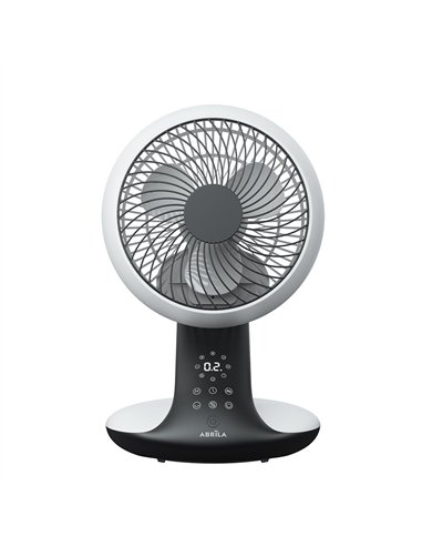 Ventilador Dc Sobremesa Miera Blanco/negro 20w 8vel Oscilacion 3d.remoto,temporizador 40,5x25,4x23,3cm