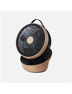 Ventilador Sobremesa Petirrojo Negro/madera 25w 12vel 3asp Motor Dc Remoto,temporizador 36,3x27,5x24,8cm 2