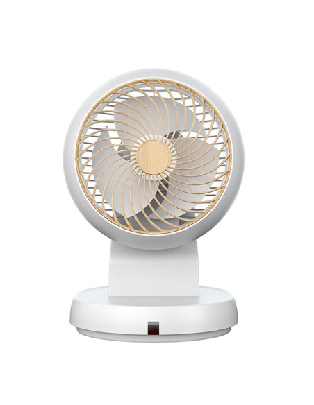 Ventilador Sobremesa Urbel Blanco/haya 30w 4vel 31,5x 21x24cm Oscilación 3d Remoto, Temporizador