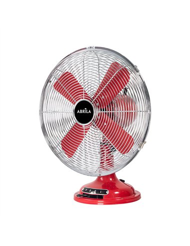 Ventilador Sobremesa Capitolio Rojo/cromo 37w 3velocidades 4asp Fijo Y Rotatorio 42x35x27cm