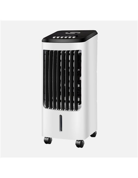 Climatizador Evaporativo Imperio Blanco/negro 80w 3vel 4litros Oscilante,c/acumulador De Frio,remoto Y Temporizador 57x26,5x23cm