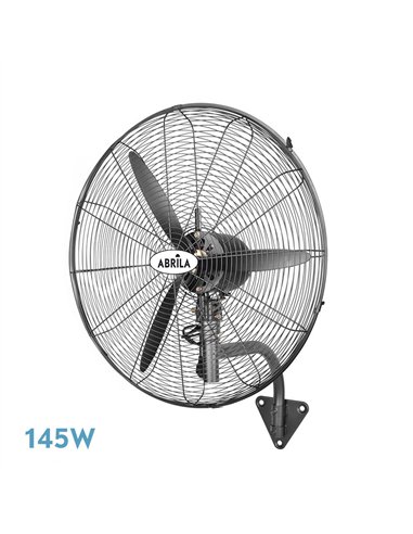 Ventilador Pared Indust.borrasca Negro 3velocidades 145w 3aspas Fijo Y Rotatorio 60x56x30cm