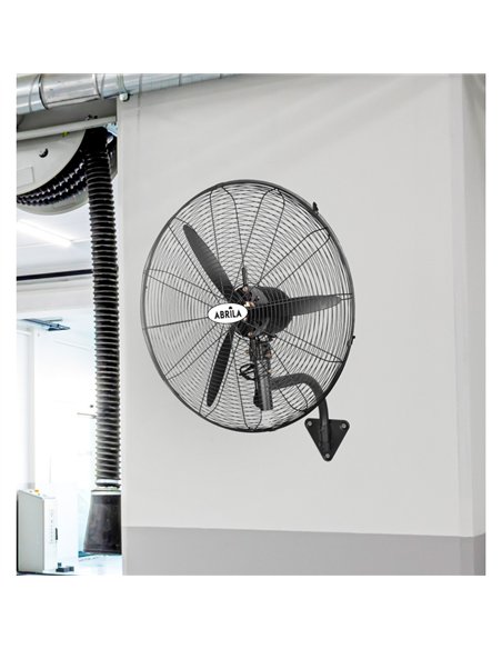Ventilador Pared Indust.borrasca Negro 3velocidades 280w 3 Aspas Fijo Y Rotatorio 90x81x30cm
