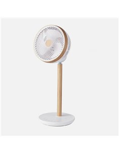 Ventilador De Pie Colibri Blanco/madera 25w 12vel 70x 28,5x28,5cm 3asp Motor Dc C/remoto Y Temporizador 2