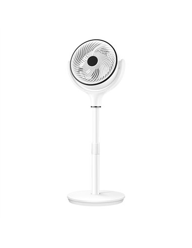 Ventilador De Pie Chorlito Blanco 40w 6vel Oscilacion 3d Regx34x34 Remoto,temporizador Táctil