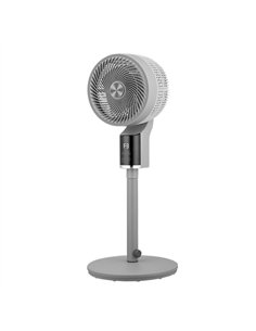 Ventilador De Pie Persa Gris/cromo 50w 3vel Regx33x33cm Oscilante, Display, Remoto Y Temporizador