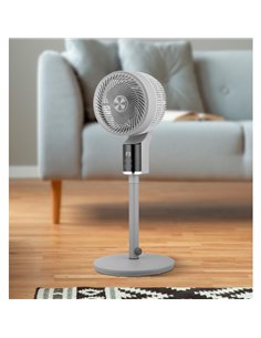 Ventilador De Pie Persa Gris/cromo 50w 3vel Regx33x33cm Oscilante, Display, Remoto Y Temporizador 2
