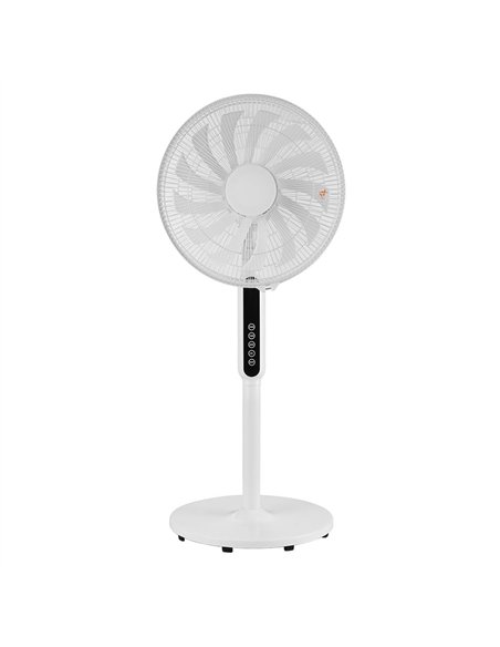 Ventilador De Pie Torbellino Blanco 3velocidades 60w 13aspas Regx41x41 Display Oscilante,remoto,temporizador