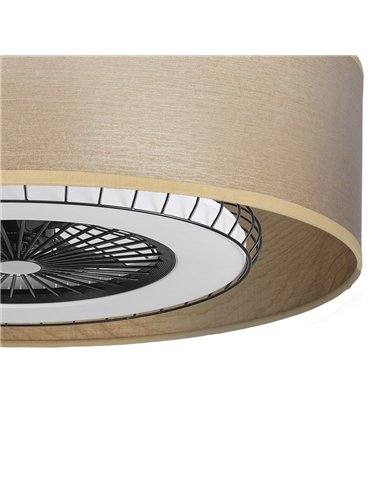 Ventilador DC Tania 72w Madera Clara 5 Aspas 6 Velocidades 3col Remoto,memoria,reg.Intensidad,temporizador 6120lm 70d