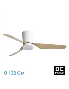 Ventilador 18w Dc Kochi Blanco 3 Aspas Haya 6 Vel 3000-4000-6000k Remoto+temporizador 132 D 2025