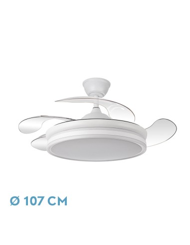 Ventilador de techo DC 'Bayomo' regulable con mando a distancia (72W 3CCT 6980lm) color blanco