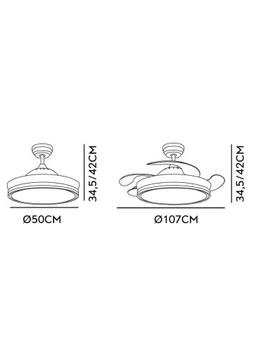 Ventilador de techo DC 'Bayomo' regulable con mando a distancia (72W 3CCT 6980lm) color blanco