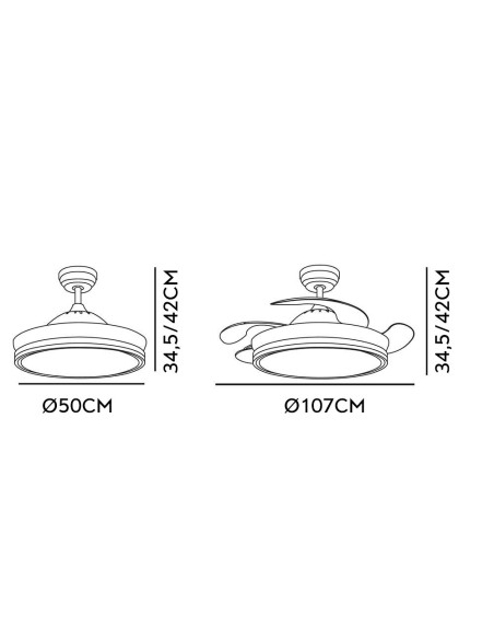 Ventilador de techo DC 'Bayomo' regulable con mando a distancia (72W 3CCT 6980lm) color blanco