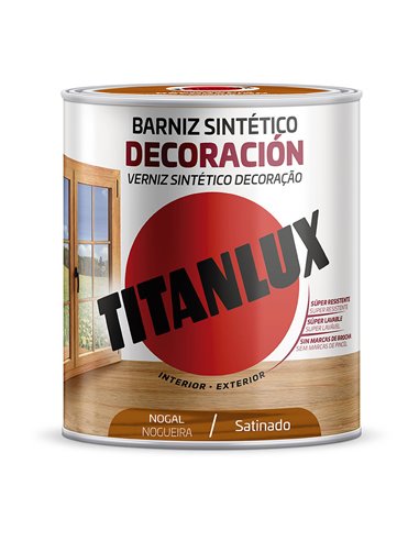Synthetic decorative varnish in satin walnut colour (250ml)