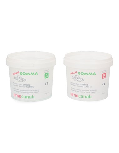 Isolador líquido solidificável bicomponente “Magic Gomma” em pasta com resistência dielétrica de 20kV/mm (2 unidades de 250g)