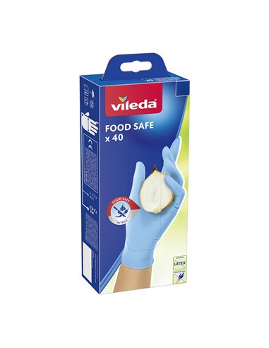 „Food Safe“-Nitrilhandschuhe empfohlen für den Umgang mit Lebensmitteln Größe S/M blau (40 Stück)