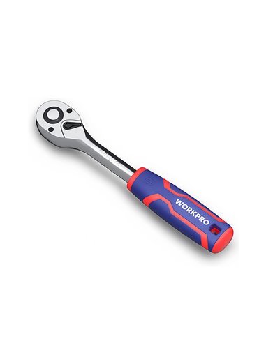 Carraca 1/2" 25,5cm de liberación rápida con 72 dientes y mango ergonómico de goma