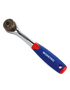 3/8" Double Drive Quick Action Ratchet with 48 Teeth and Ergonomic Rubber Handle