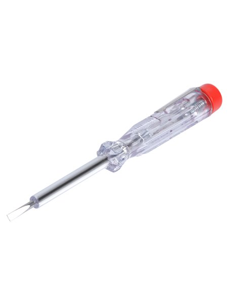 Voltage tester screwdriver (100-250V) 14cm with transparent handle and clip