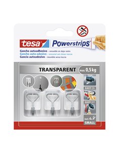 Piccoli ganci autoadesivi trasparenti “Powerstrips S”
