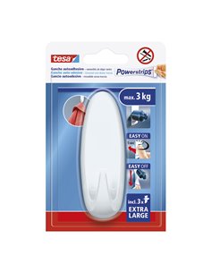 Crochet autocollant « Powerstrips XL » ovale blanc