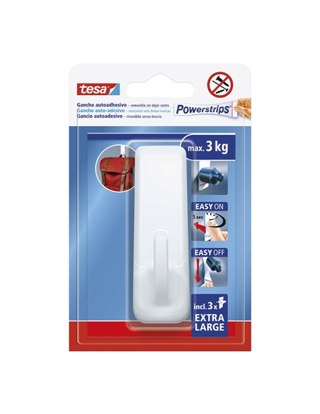 „Powerstrips XL“ rechteckiger weißer selbstklebender Haken
