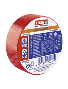 Approved insulating tape 25m x 25mm red to insulate or mark cables