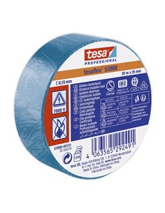 Approved insulating tape 25m x 25mm blue to insulate or mark cables