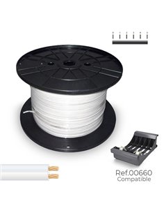 48V parallel cable 2x1.00mm² white (400 meters long in Ø26x15cm coil)