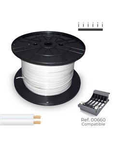 48V parallel cable 2x0.50mm² white (500 meters long in Ø26x15cm coil)
