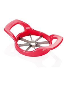 Cortamanzanas “Presto” para quitar corazón y partir en 8 partes iguales fabricado en acero inoxidable y plástico color rojo