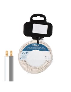 Carretel de cabo de áudio paralelo 2x1,50mm² cor branco e cinza (5m de comprimento)