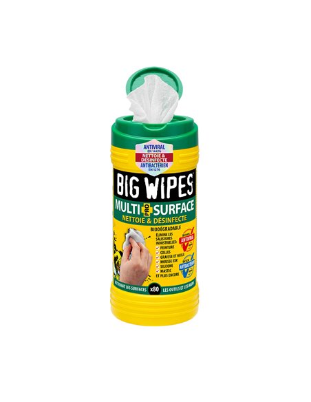 Toallitas industriales multisuperficie “Multi Surface” biodegradables (Bote de 80 unidades)