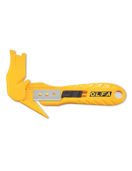 Taglierino di sicurezza “SK-10” con lama nascosta rettangolare larga 17,8 mm e tagliacinghia incorporato