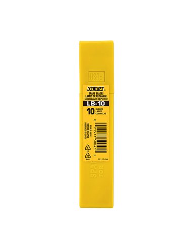 Set di 10 lame da taglio standard "LB-10", larghezza 18 mm, argento