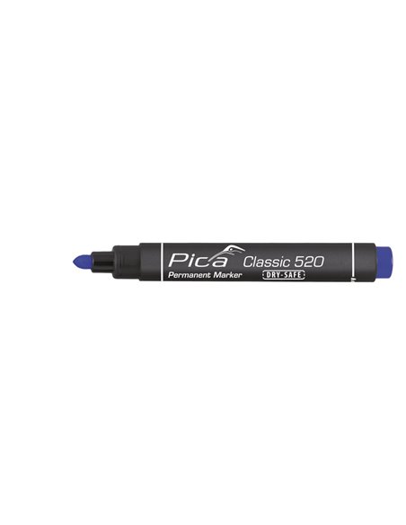 “Classic 520” indelible permanent marker with a blue bullet tip