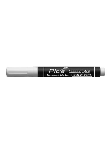 “Classic 522” indelible permanent marker with thick bullet tip, white color