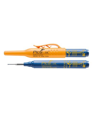 Permanentmarker „Ink“ für tiefe Löcher in Blau (inkl. Etui und Clip)