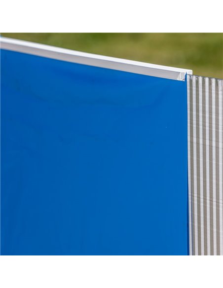 PISCINA REDONDA DE PARED DE ACERO CON CHAPA BLANCA 370 x 122 cm