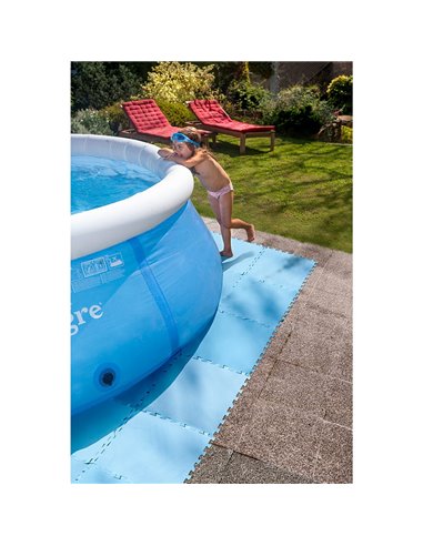 PROTECTOR DE SUELO DE PISCINA, AZUL. 50 x 50 cm. 9 unidades