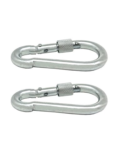 MOSQUETÓN BOMBERO CON SEGURO, MSQ02, ACERO GALVANIZADO, 6 x 60 mm. 2 unidades