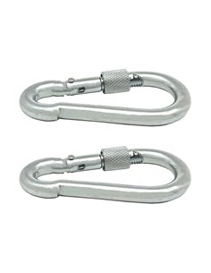 MOSQUETÓN BOMBERO CON SEGURO, MSQ02, ACERO GALVANIZADO, 7 x 70 mm. 2 unidades