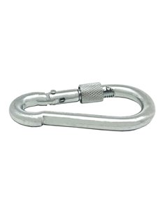 MOSQUETÓN BOMBERO CON SEGURO, MSQ02, ACERO GALVANIZADO, 8 x 80 mm