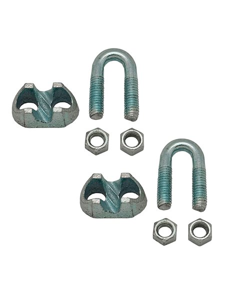 SUJETACABLE DIN-741 SJT01, ACERO GALVANIZADO, M4, 1/8". 2 unidades