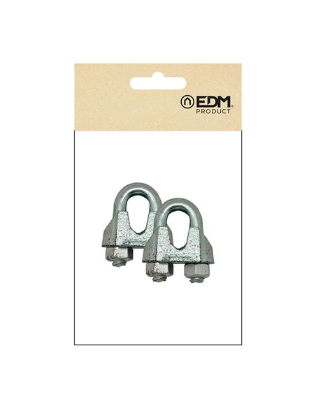 SUJETACABLE DIN-741 SJT01, ACERO GALVANIZADO, M5 1/4". 2 unidades
