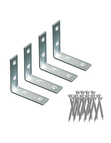 ÁNGULO REFUERZO AN02,ACERO ZINCADO, 40 x 40 x 15 mm. 4 unidades
