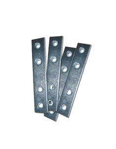 PLACA RECTA UNIÓN PLC02, ACERO ZINCADO, 100 x 15 x 2 mm. 4 unidades